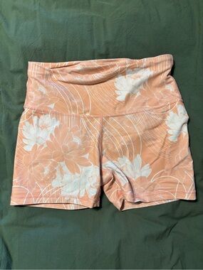 JoyLab Peach Floral High-Waist Shorts